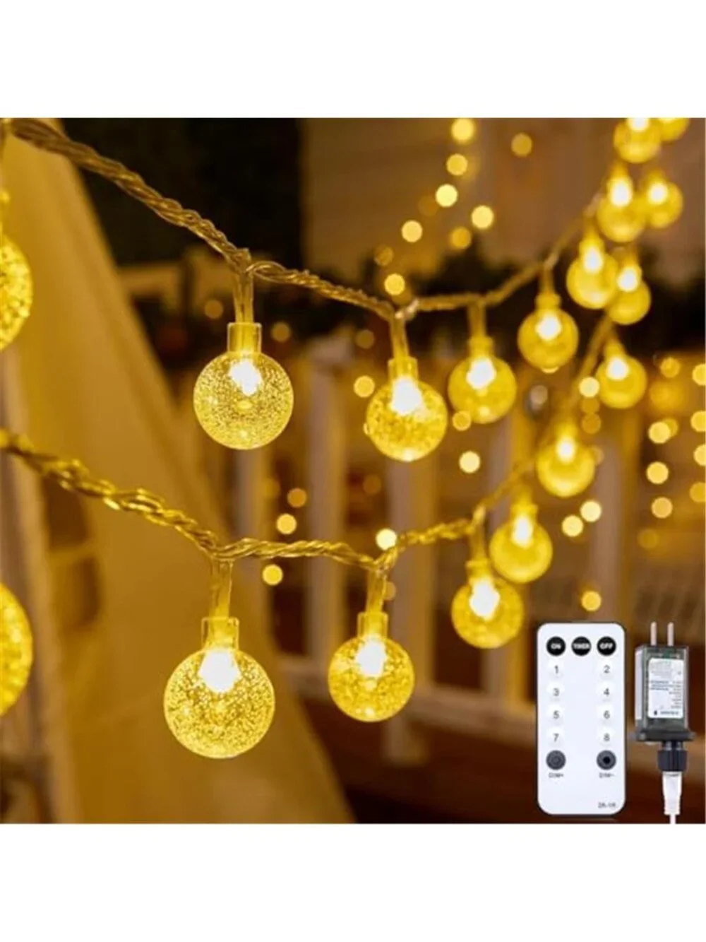 Globe String Lights - Plug in 33 ft 100 LED Crystal Globe Fairy Lights